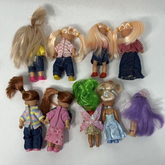 Toddler Doll Lot Fairy Wings Dolgen Denim Shortall Clothing Blonde Brunette - Picture 10 of 13
